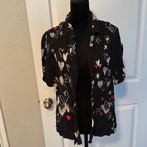 Heart button down shirt